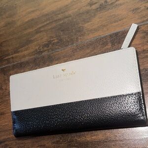 Kate Spade Grand Street Large Stacy Wallet - Stone Ice/Black